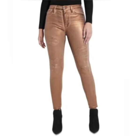 Guess 1981 Metallic Skinny Jeans Copper 29 NWT - Picture 1 of 5